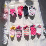 18 Paar Mädchen Socken Paket 11 Paar NEU Strümpfe Sneaker Socken bunt 27-30