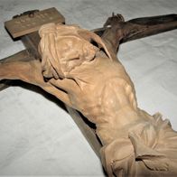 Jesus am Kreuz, Christus Kruzifix Christuskreuz, Wandkreuz Holz 70x42 Holzschnitzerei