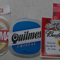 Ungebrauchte Bieretiketten aus Argentinien