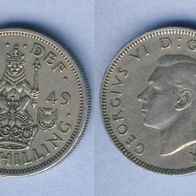 Großbritannien 1 Shilling 1949 Schottischer Löwe