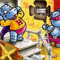 Ü-Ei Puzzle 1997 - Happy Hippo Holliwood - obere rechte Ecke !! aufgeklebt !!