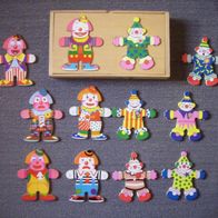 Holz-Puzzle Clowns Anziehpuzzle Ankleidepuzzle 36 Teile Neuwertig