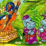 Ü-Ei Puzzle 1999 - Happy Hippo Hochzeit - obere rechte Ecke + BPZ