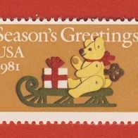 USA 1981 Weihnachten Mi.1513 + 1514 Postfrisch mit Seitenrand kompl