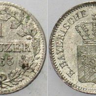 Bayern 1 Kreuzer 1863 Maximilian II.(1848-1864)