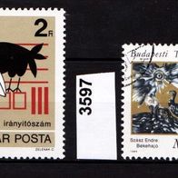 Un219 - Ungarn Mi. Nr. 3596 + 3597 Postleitzahlen/ Festival o