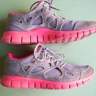 Nike Free 2 Serie Nike+ plus Grau Pink Gr. 41 Sneaker für Sensor geeignet Laufschuh