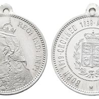 Großbritannien England Queen Victoria Alu-Medaille 1901, s. Original-Scan, 27 mm