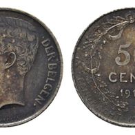 Belgien 50 centimes 1911 ALBERT I. (1909-1934) schöne Erhaltung