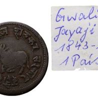 Ausland Indien 1 Paisa Gwalior Jayaji Rao (1843-1886) Original Scan