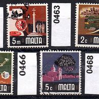 H902 - Malta Mi. Nr. 459 + 463 + 464 + 466 + 468 Lebensaussichten o