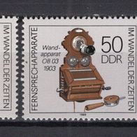 DDR 1989 Fernsprechapparate im Wandel der Zeiten MiNr. 3226 - 3229 postfrisch -1-
