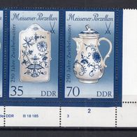 DDR 1989 Meissener Porzellan (II) W Zd 784 DV postfrisch Druckvermerk
