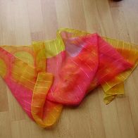 Schal zart und leicht rot/ orange/ gelb/ flieder ca. 44 x 155 cm wie neu