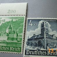 2 Marken Deutsches Reich -1940 Winterhilfswerk-Bauwerke - postfrisch (4 + 3 - 5 + 3)