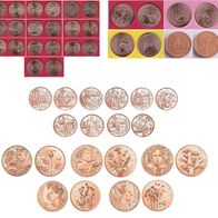Austria Österreich alle 10 Euro Kupfermünzen UNC Neu : 24 Stück!