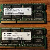 ELPIDA 4 GB (2 x 2GB )RAM 2Rx8 PC3 - 8500S-7-05-FP