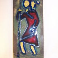Keramik Wandbild - " Heiliger Christophorus ", gemarkt - R7120 / 2FC, 60/70er Jahre
