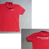 Poloshirt, Polo-T-Shirt, rot, Gr. S mit Werbeaufdruck Forever