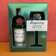 Tanqueray - 0,7 l London Dry Gin 43,1 % Vol. + Ginglas im Geschenk-Set