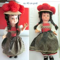 hübsche alte Schwarzwald Puppe mit Schlafaugen 40 cm groß * Trachtenpuppe