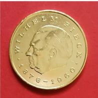 20 DDR Mark Münze Wilhelm Pieck von 1972, 24 Karat vergoldet