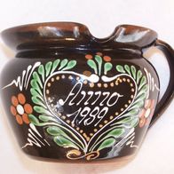 Erbehof-Willingshausen / Hessen Keramik Kanne - " Anno 1989 ", gemarkt u. signiert
