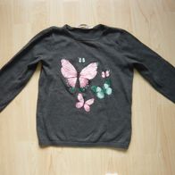 H&M süßer Mädchen Strickpullover Pullover Schmetterlinge 122/128 Top Zustand