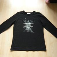 Neu Generous Lindex Damen Pullover Langarm Shirt schwarz Muster Gothic 40/42