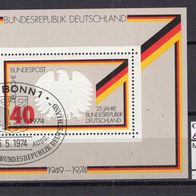 BRD / Bund 1974 Blockausgabe: 25 Jahre Bundesrepublik Deutschland Block 10 ESST Bonn
