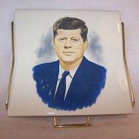 Keramik Fliese von 1963 - J. F. Kennedy, gemarkt s. Fotos