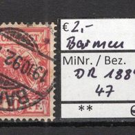 Deutsches Reich 1889 Freimarke: Wertziffer und Krone MiNr. 47 gestempelt Barmen