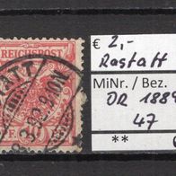 Deutsches Reich 1889 Freimarke: Wertziffer und Krone MiNr. 47 gestempelt Rastatt