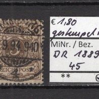 Deutsches Reich 1889 Freimarke: Wertziffer und Krone MiNr. 45 gestempelt Hamburg
