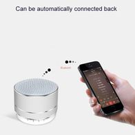 Bluetooth Lautsprecher Box Speaker MP3 Player Micro SD-Freisprechen Silber