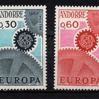 Andorra französisch Cept 1967 postfrisch Michel 199-200