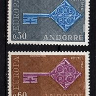 Andorra französisch Cept 1968 postfrisch Michel 208-209