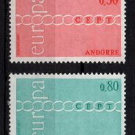 Andorra französisch Cept 1971 postfrisch Michel 232-233