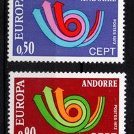 Andorra französisch Cept 1973 postfrisch Michel 247-248