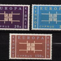 Zypern Cept 1963 postfrisch Michel 225-227