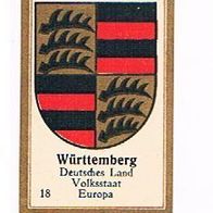 Abdulla Länderwappen Europa Württenberg Serie 1 Nr 18