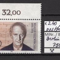 Berlin 1986 100. Geburtstag von Wilhelm Furtwängler MiNr. 750 postfrisch OR