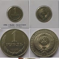 1990, Soviet Union, 1-ruble coin