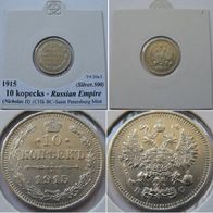 1915, Russian Empire, 10 kopeck (BC) - silver coin