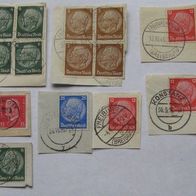 1933-1941, Deutsches Reich, ein Satz mit 11 Briefstück Mi DR 414-525 (Hindenburg)