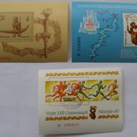 1979/80, USSR, Summer Olympics 1980,3 philatelic sheets with serial numer