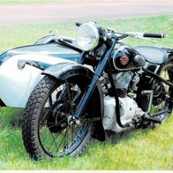 AWO mit Beiwagen Motorrad Oldtimer - Schmuckblatt 8.4