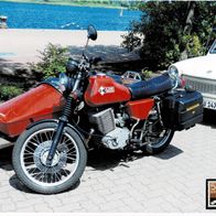 MZ mit Beiwagen Motorrad Youngtimer - Schmuckblatt 1.5