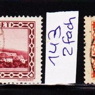 K142 - Deutsche Abstimmungsgebiete - Saargebiet - Mi. Nr. 114 + 143 (je 2-fach) o
