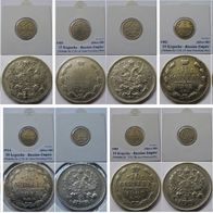 1902-1915, Russian Empire,10-15 kopeck-set of 9 pcs silver coins